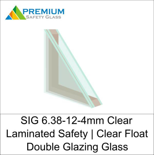 SIG 6.38mm-12-4mm clear laminated safety clear float glass double glazing