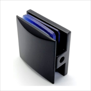 90° (U-Clamp) Wall To Glass Single Fix Clamp-Zinc Alloy/Black