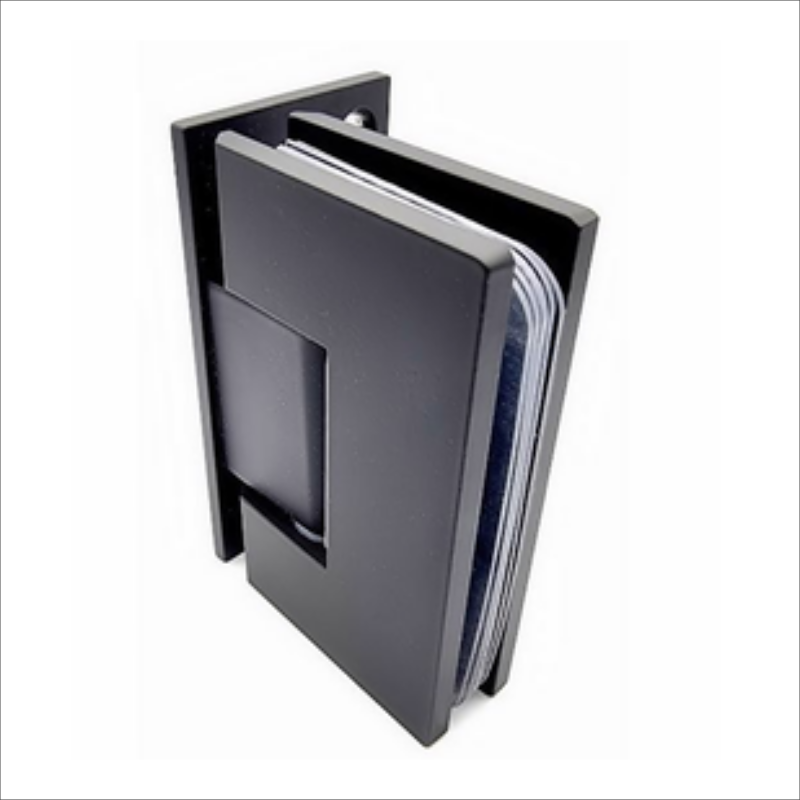 90° black stainless steel half back hinge wall-mounted for glass doors