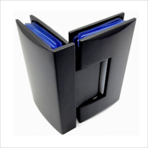 90° Glass To Glass Hinge-Brass Black