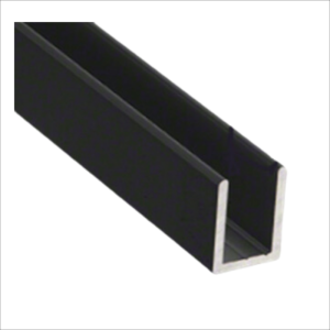 U-Channel 15mm (For 10-12mm Glass)-Aluminium Black 3m